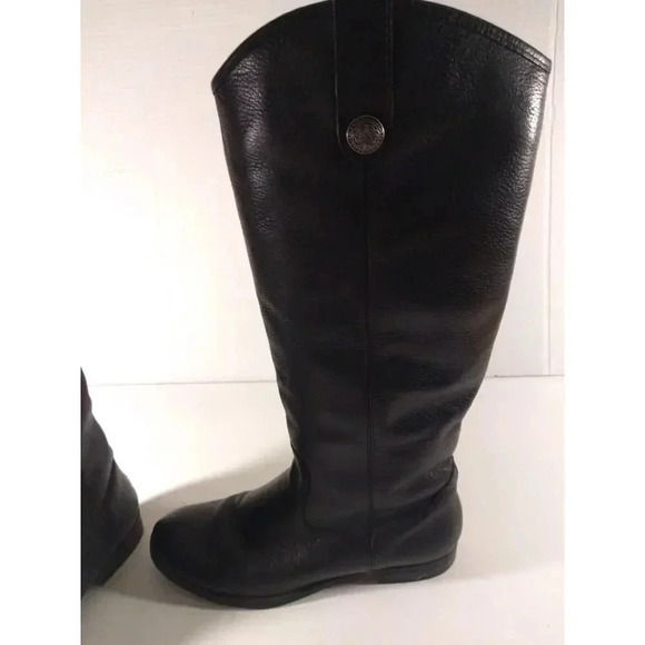 Merona Leather Boots Black Sz 8.5 Western Boho Biker Rodeo - Picture 5 of 11